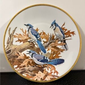 Limited Edition Plate Collection in Fine Limoges Porcelain with Blue Jay